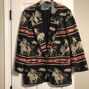 Maurizio Ramani Western Tapestry Blazer Jacket – Made in USA – Size S